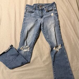 American Eagle Outfitters Light Blue Distressed Boot Cut Jeans